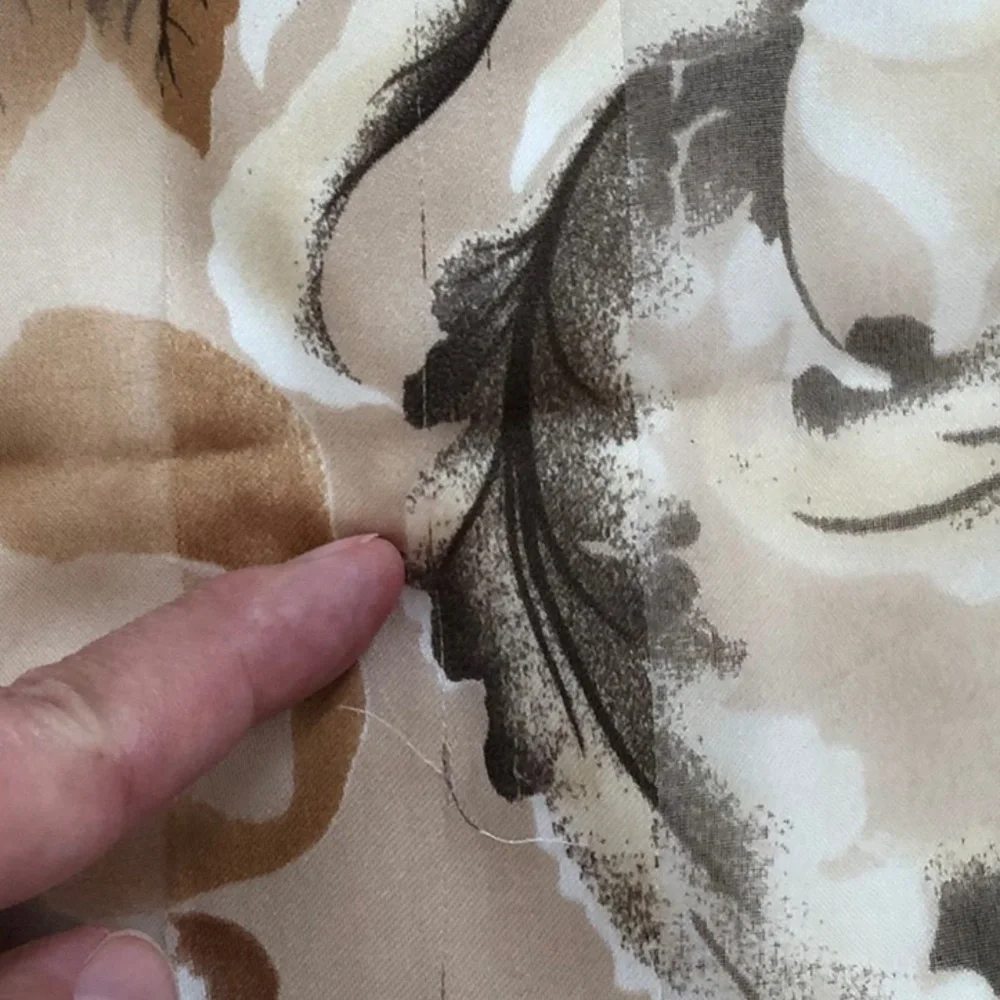 Vintage Oblong Brown, Tan & Cream Floral Scarf